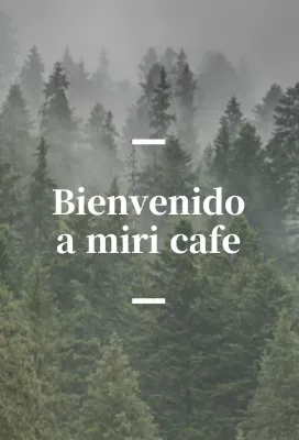Café balsa en inglés con rótulo sentimental en el que aparece una foto de un bosque.