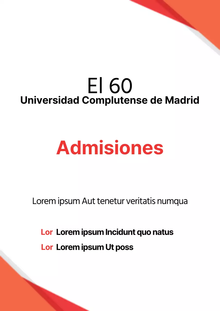 Anuncio y promoción de la bienvenida a los nuevos estudiantes con fotos azules y rojas del campus universitario