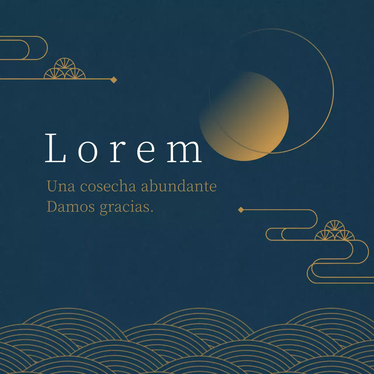 Una sencilla felicitación de Chuseok en turquesa y amarillo