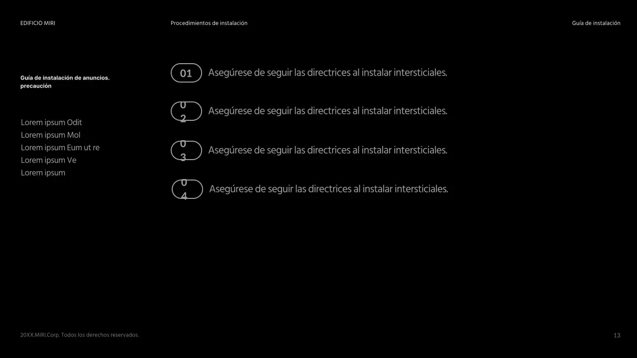 Resumen del anuncio de un edificio en negro y naranja