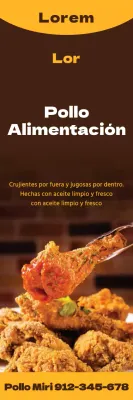 Promocionar restaurantes de pollo con contrastes marrones y amarillos