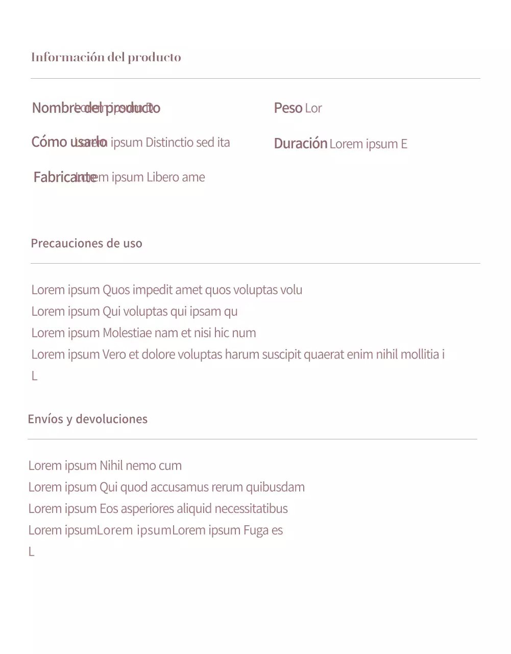 Página de eventos de cosmética con degradado sencillo en rosa