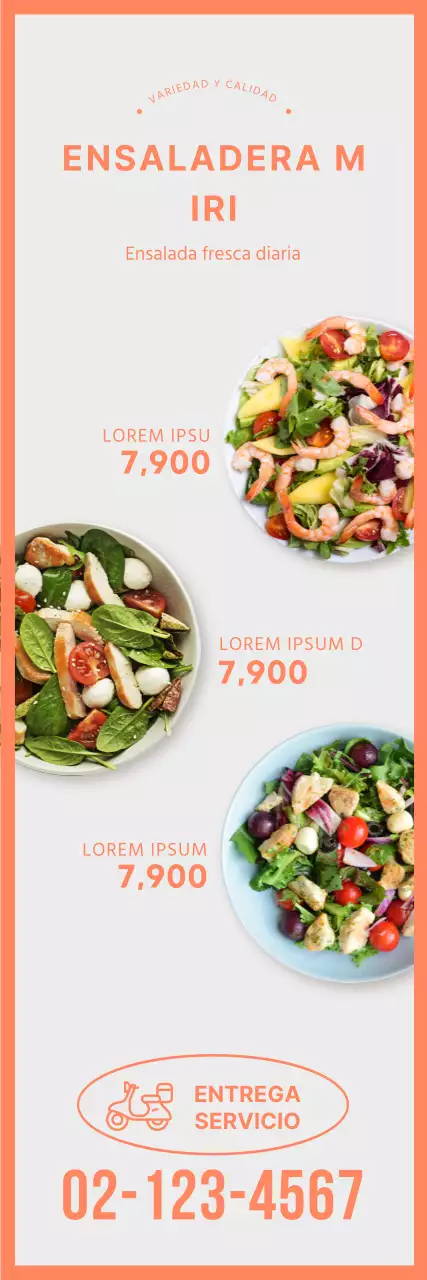 Pancarta de muestra de ensalada de naranja