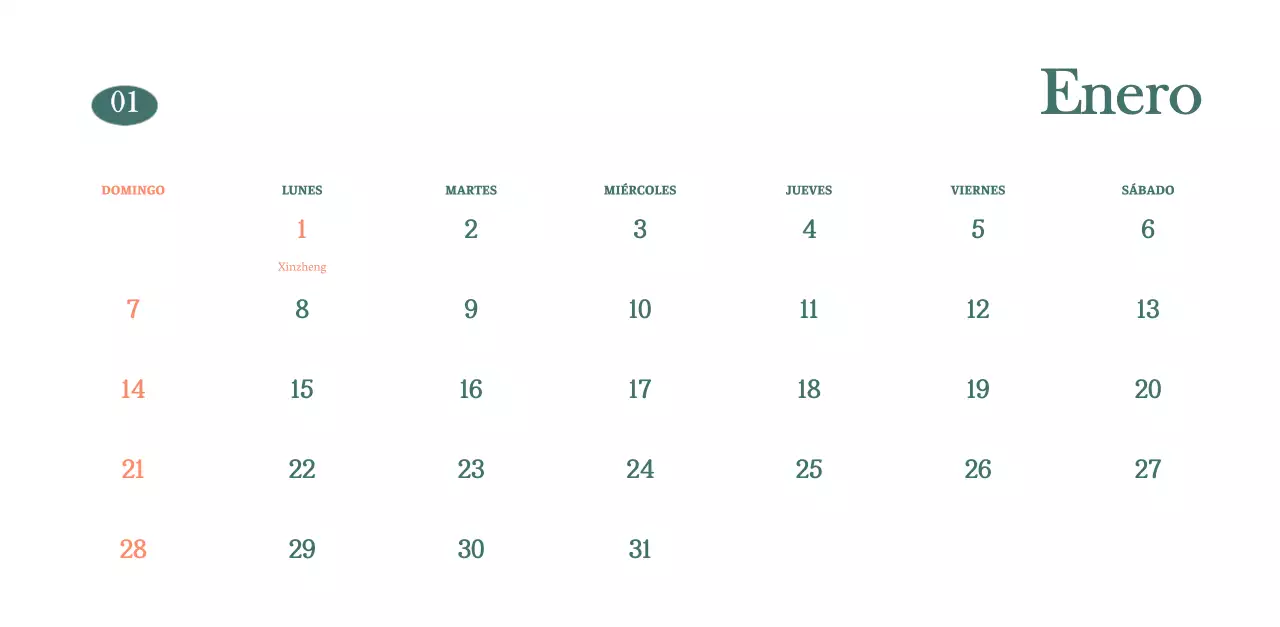 Calendario de cafés con recomendaciones de bebidas del mes