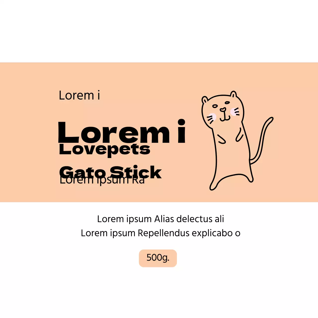 Etiqueta para mascotas con ilustración rosa