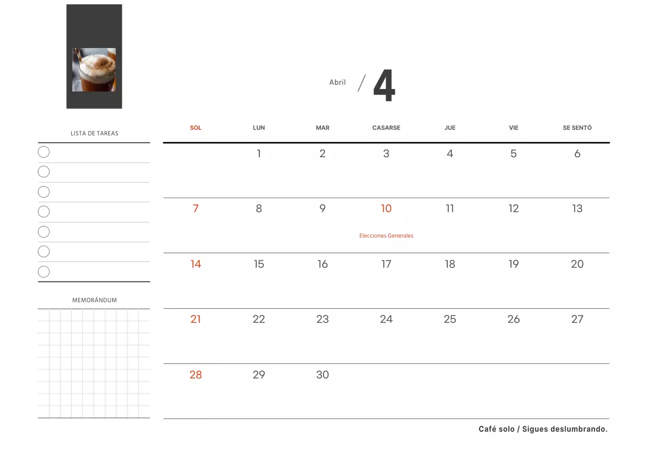 Un café sentimental blanco y marrón