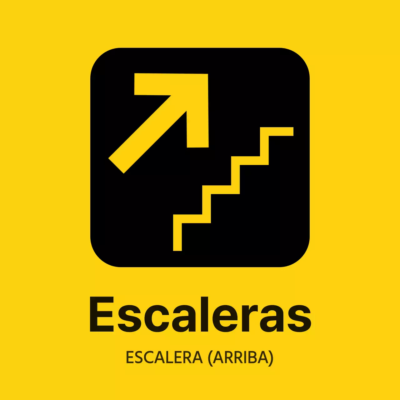 Guía de escaleras de estilo limpio en amarillo y negro