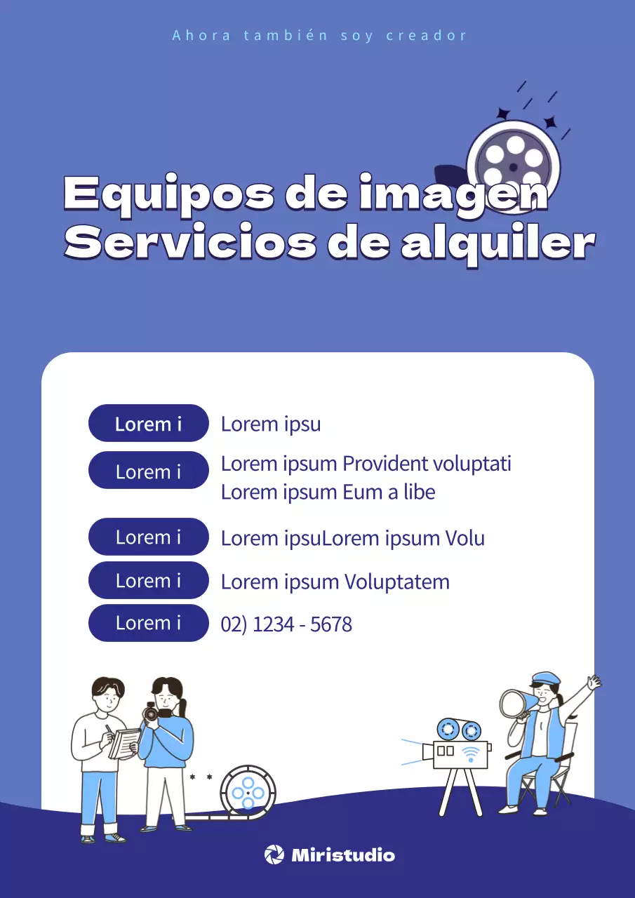 Servicio de alquiler de equipos de vídeo en indigo
