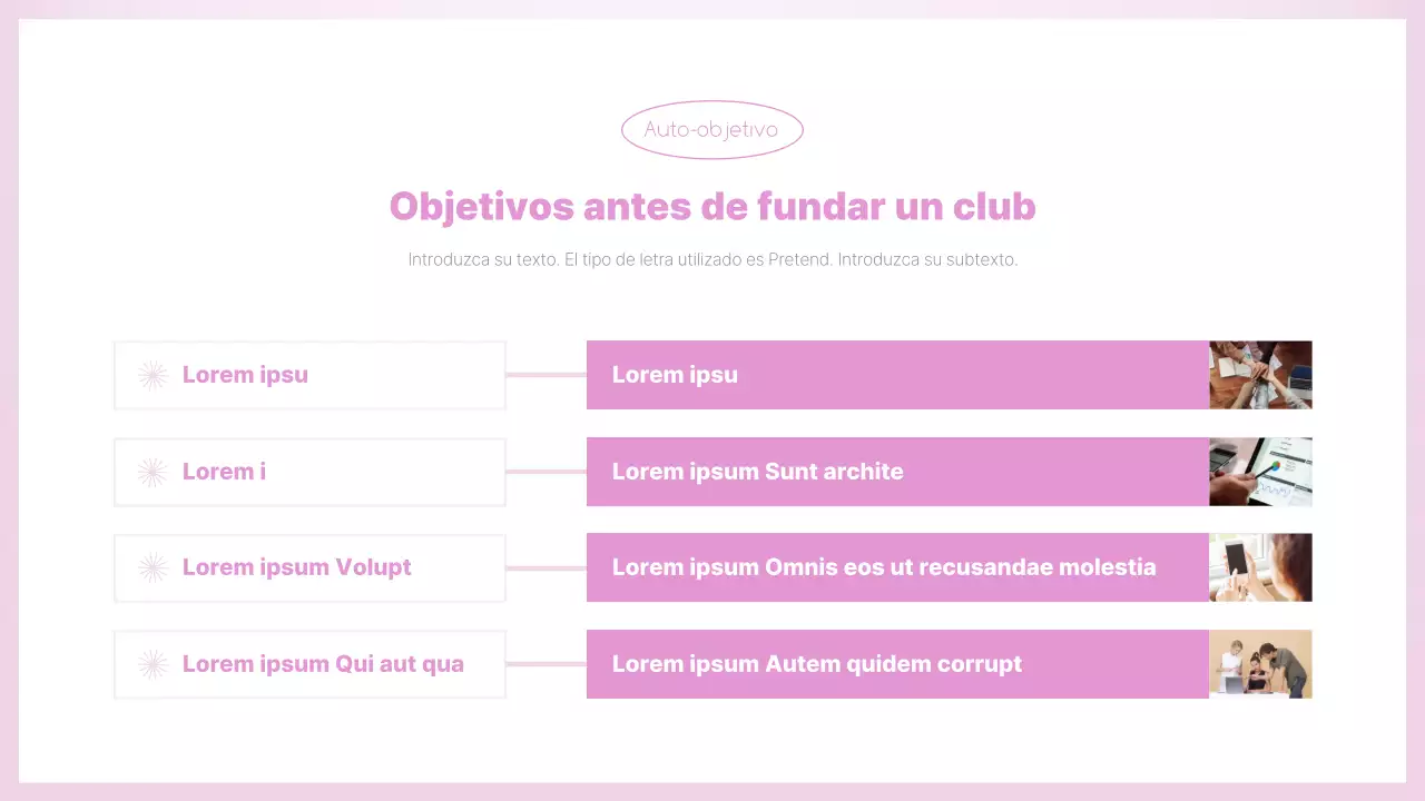 Una guía rosa y limpia para orientar a los clubes