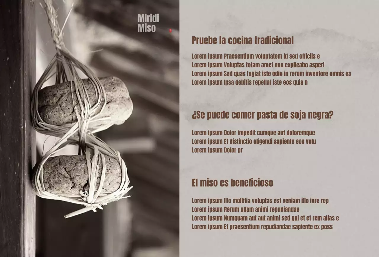 Postal de la marca Miso en marrón