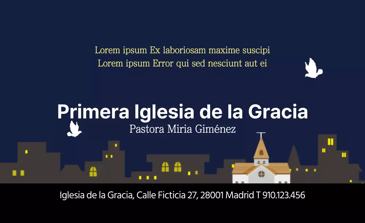 Azul marino cielo nocturno ilustración iglesia