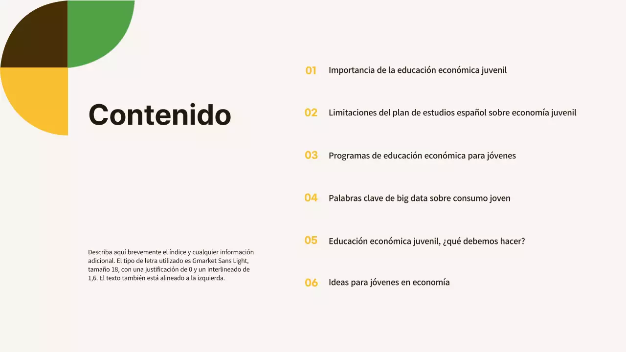 Materiales sencillos de color amarillo y marrón para la educación económica de los jóvenes