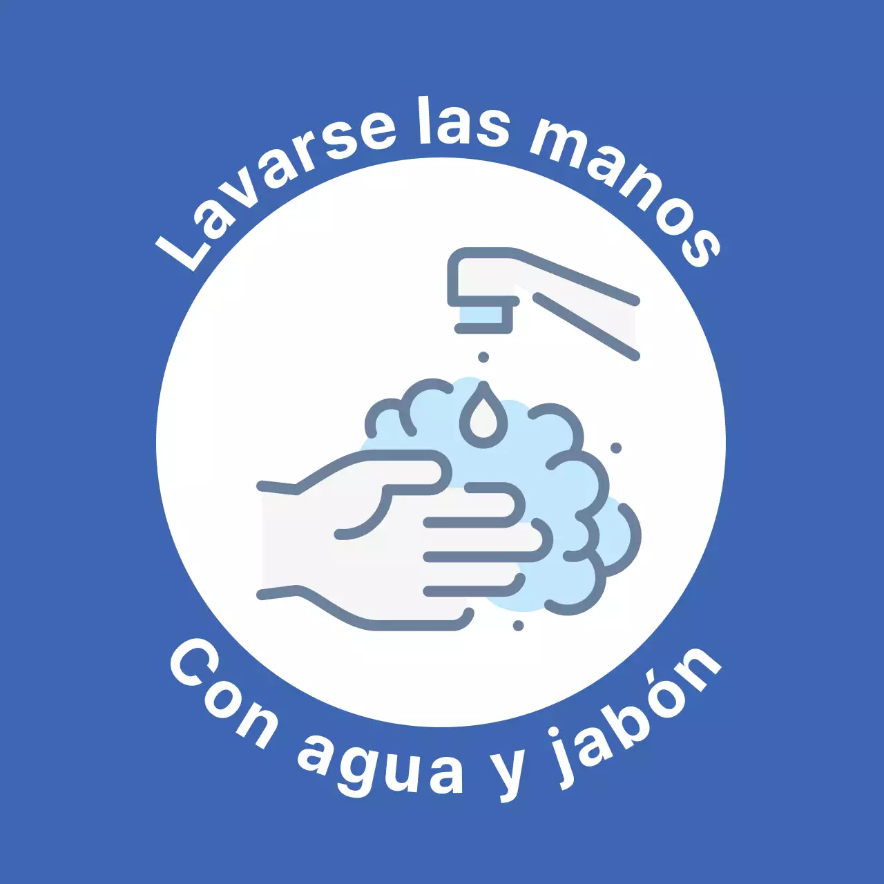 Guía de prevención del coronavirus ilustrada en azul sencillo