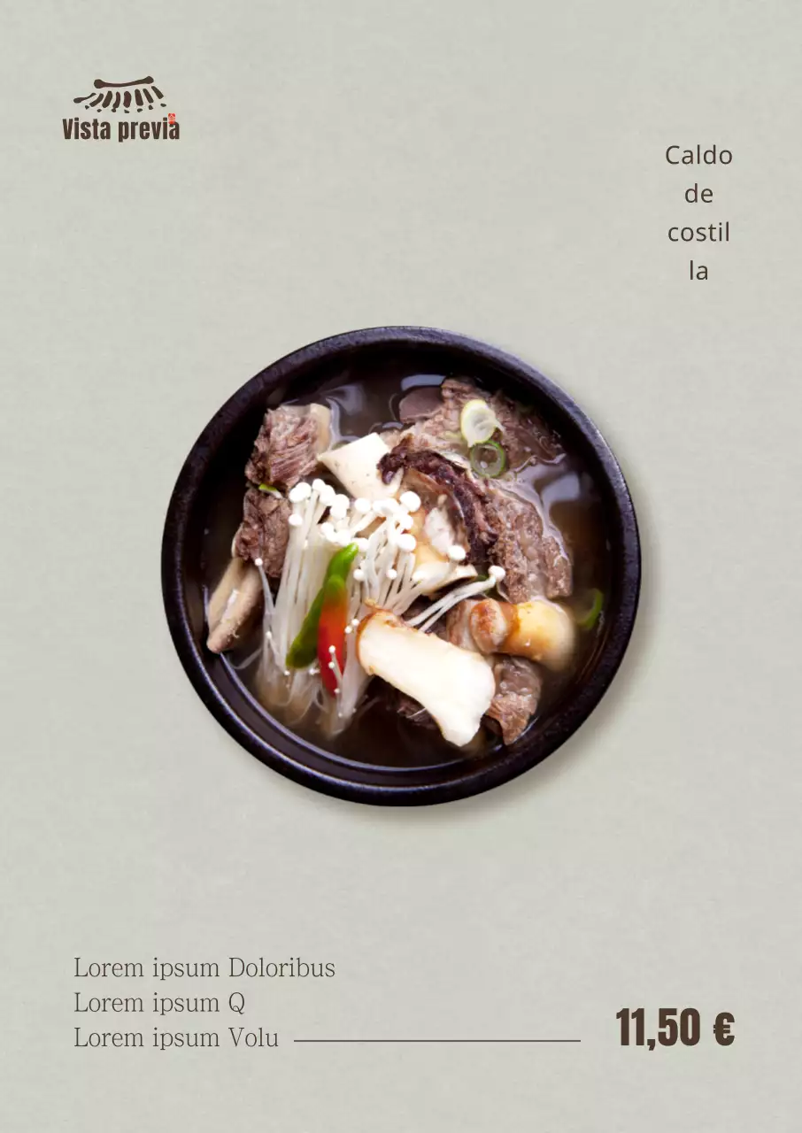 Cartel vertical simple Galbi Tang