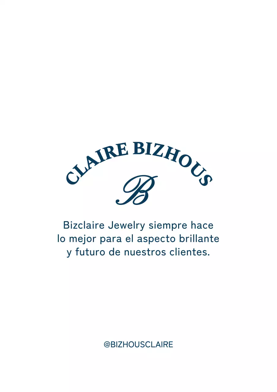 Logotipo con símbolo alfabético en azul marino y blanco para envases y promoción de joyas