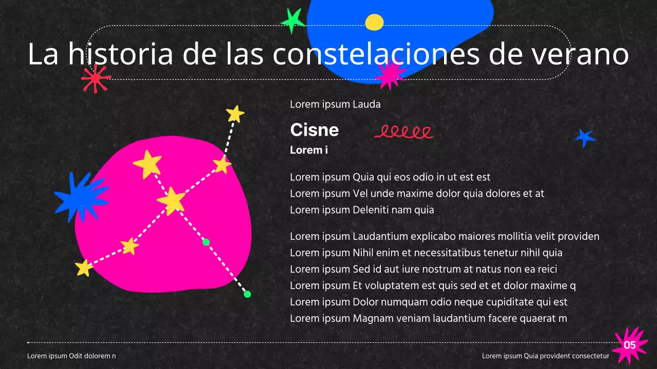 Observatorio de colores Vía Láctea Campamento Constelaciones sobre fondo negro Recursos didácticos