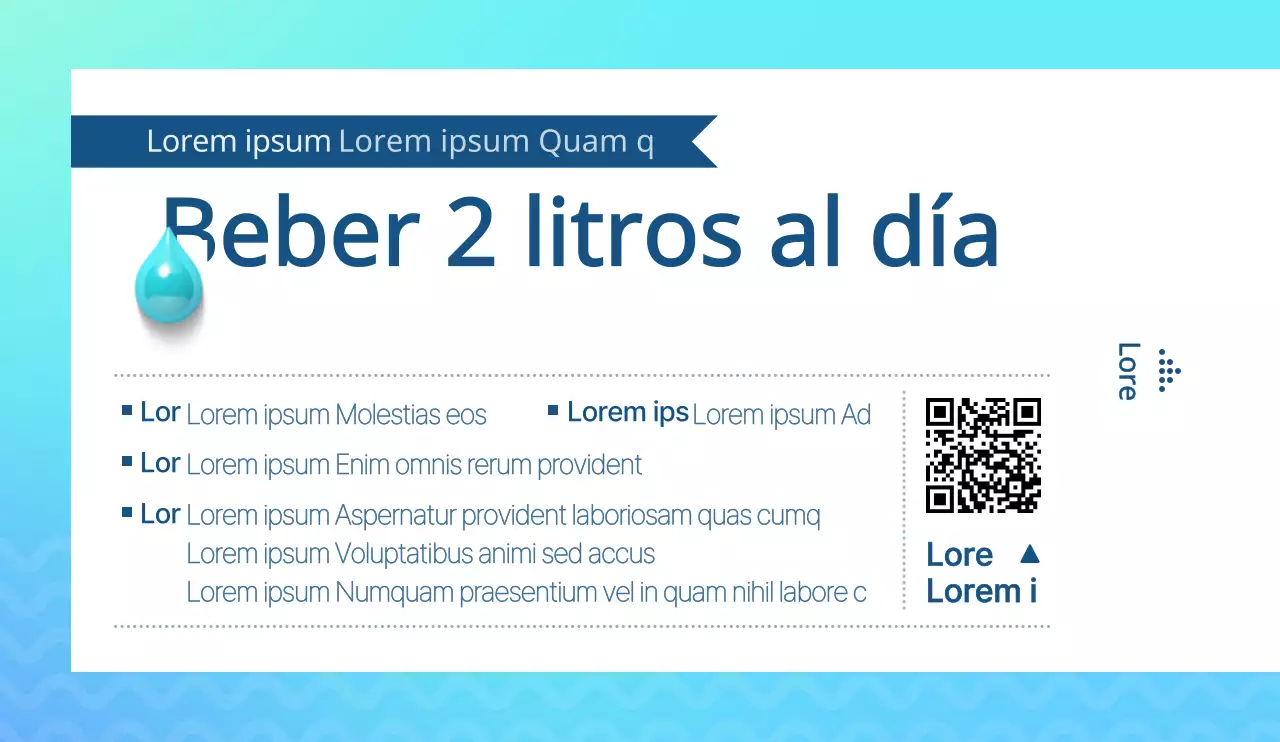 Estilo limpio en azul claro y azul marino para la Campaña de Salud del Agua Potable