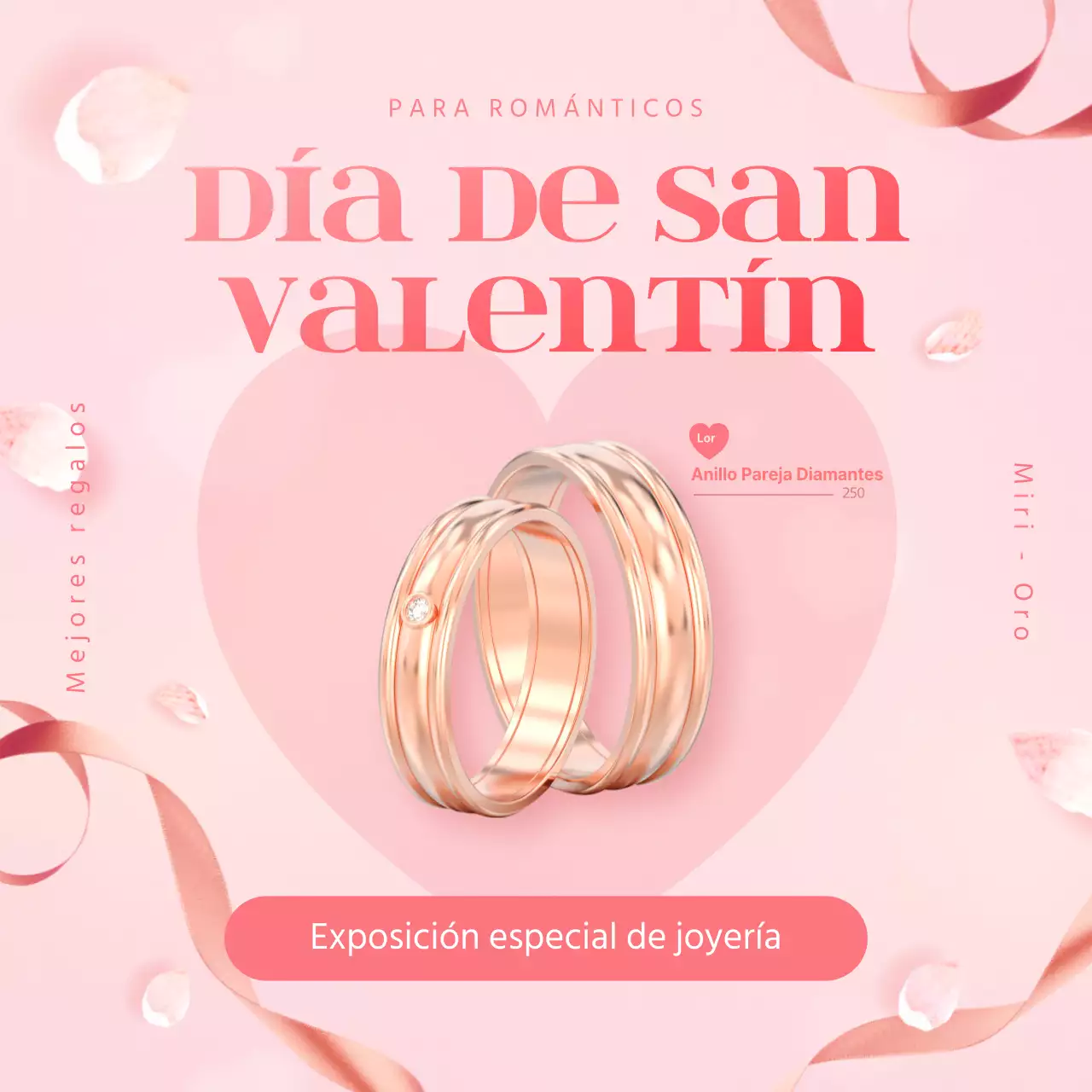 Evento de joyería rosa por San Valentín