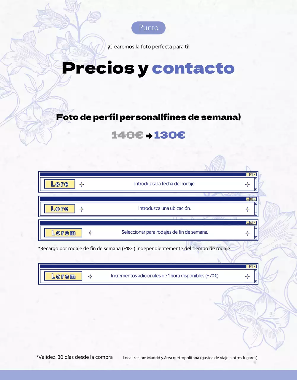 Detalles de la combinación de morado y blanco