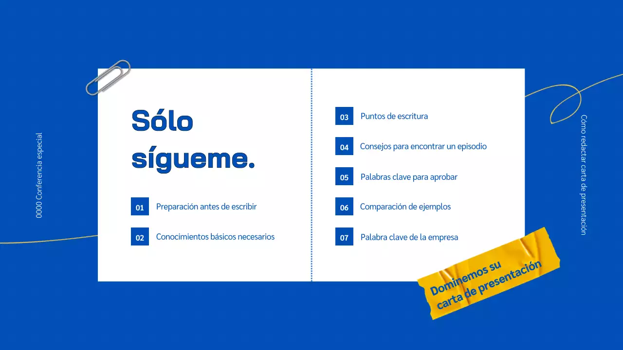 Bloc de notas con fondo azul Te enseña a escribir una carta de presentación