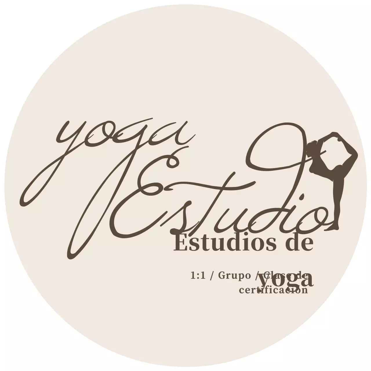 Bolsa ecológica promocional simple beige para estudio de yoga