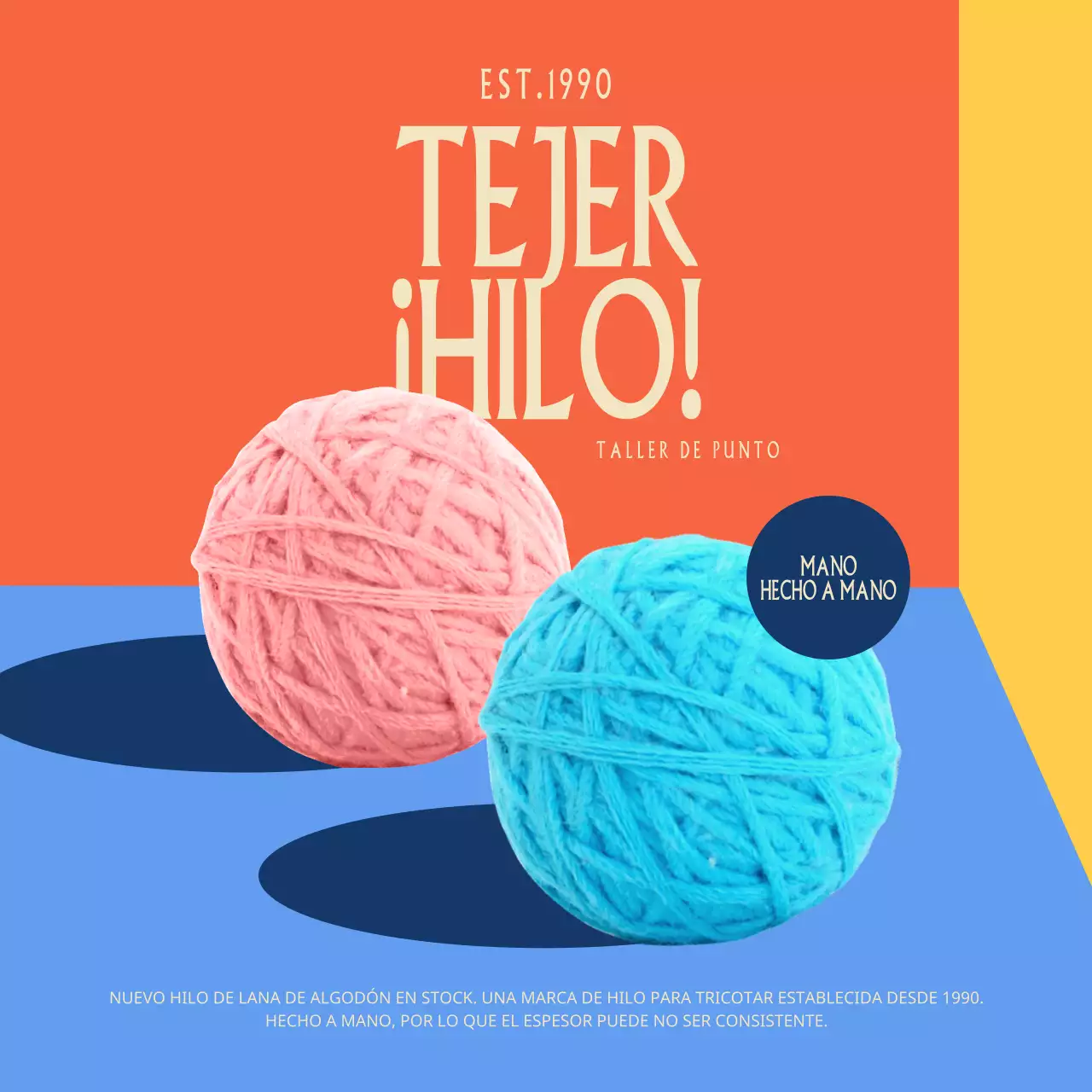 Hilos de colores hechos a mano en stock