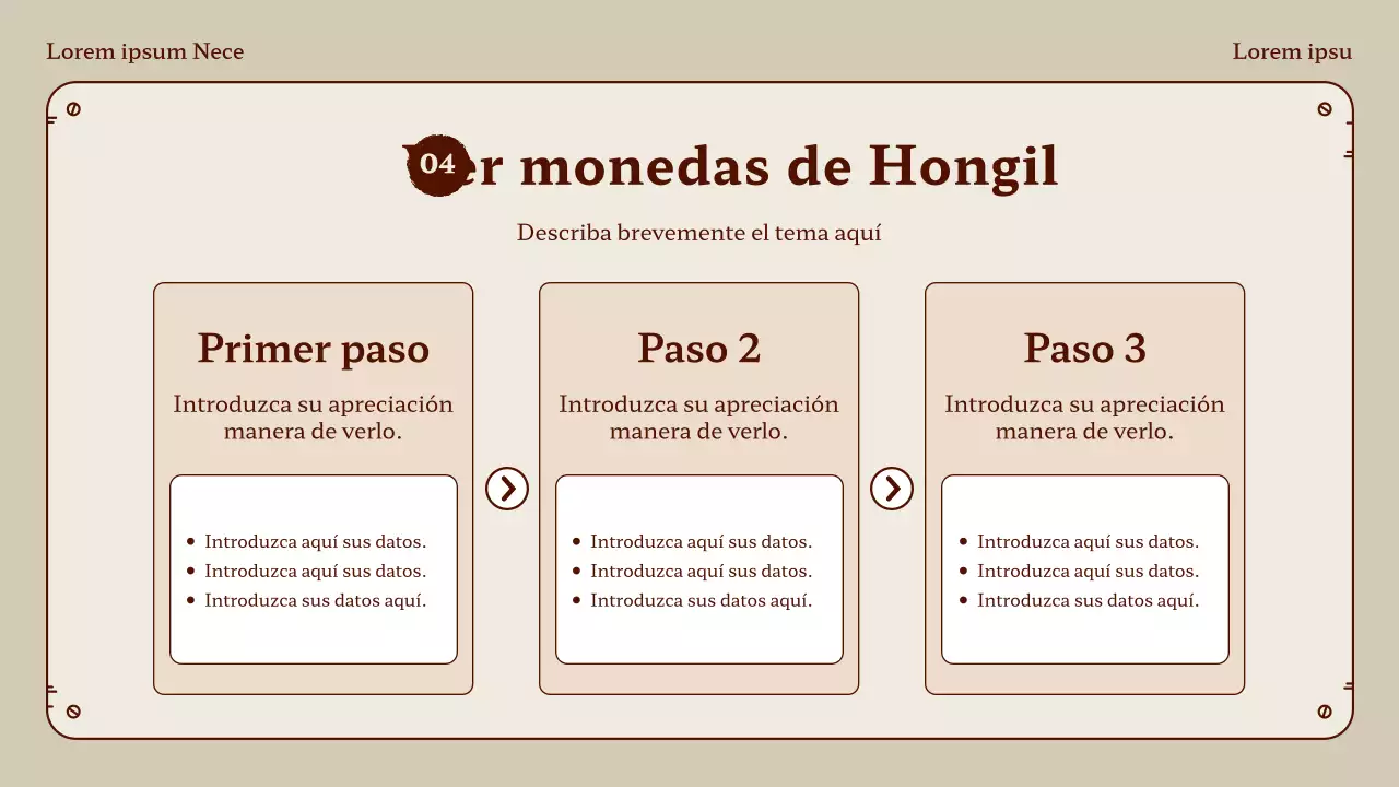 Honggil moneda lecciones de idiomas en beige y marrón