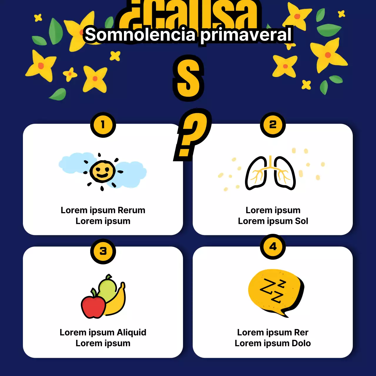 Aviso de somnolencia al volante en azul y amarillo