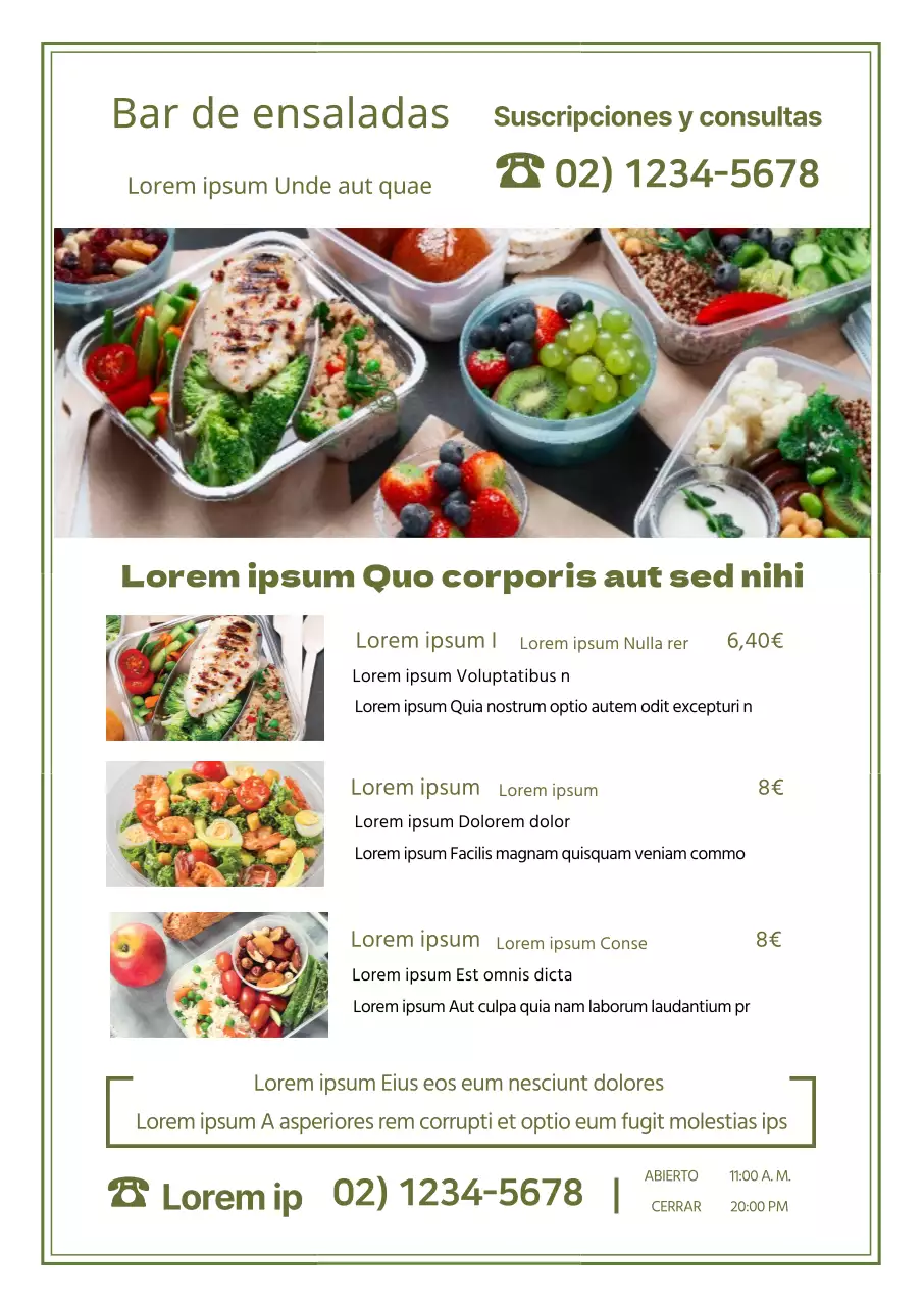 Foto verdeAlimentos destacados Menú ensalada