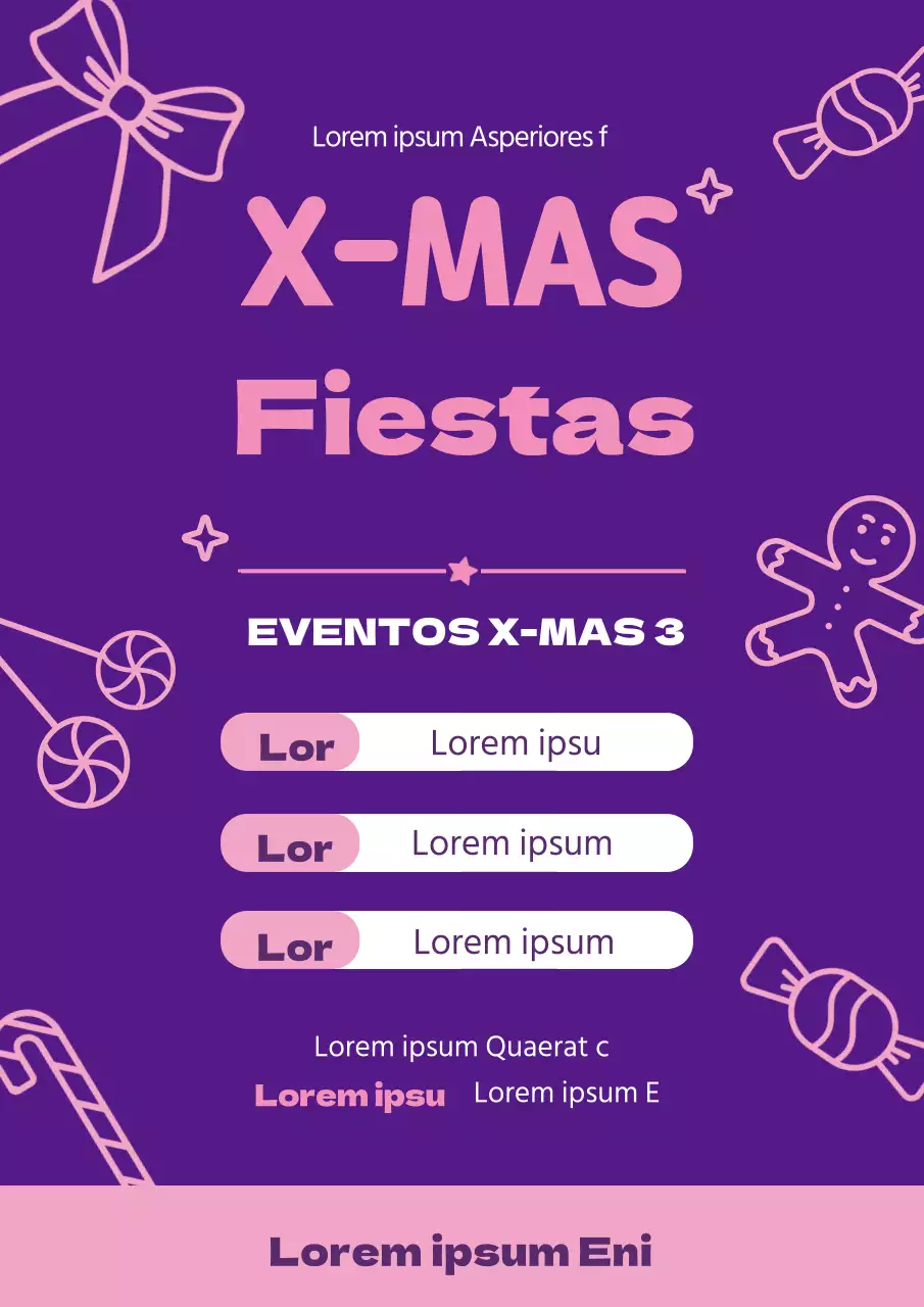 Púrpura Rosa Ilustración Christmas Party Room Promoción