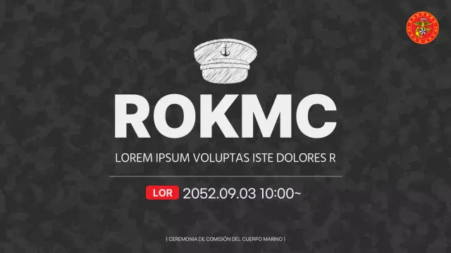 Retransmisión en directo de la ceremonia de entrega de un sencillo militar de camuflaje en blanco y negro