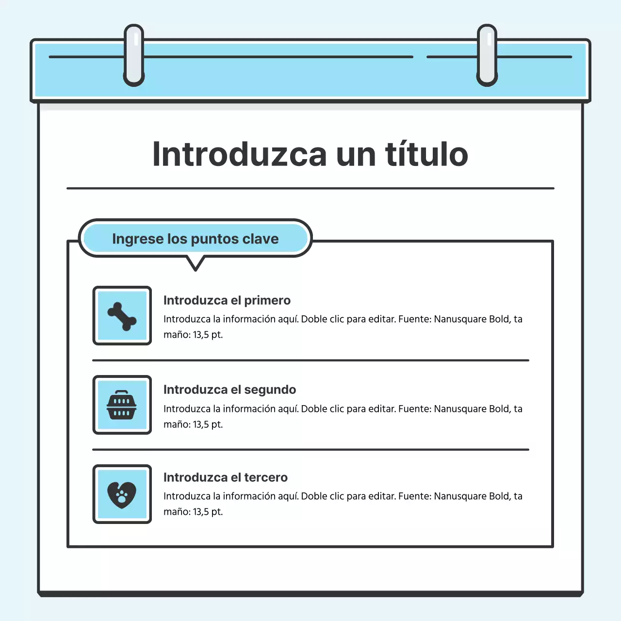 Light Blue Note Concept Tarjeta con bonitas ilustracionesNoticias