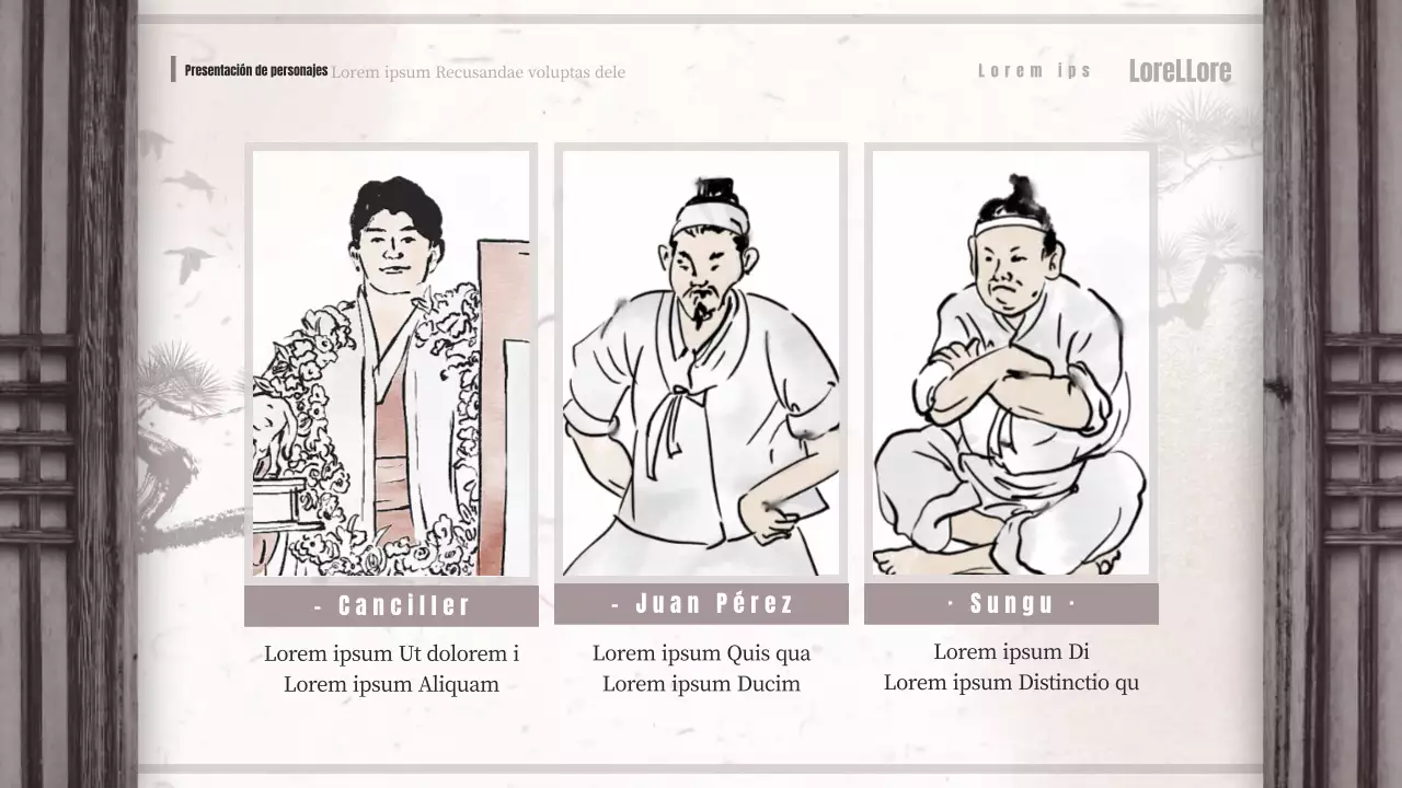 Marrón y beige orientalización concepto sagas lucha libre webtoon propuesta