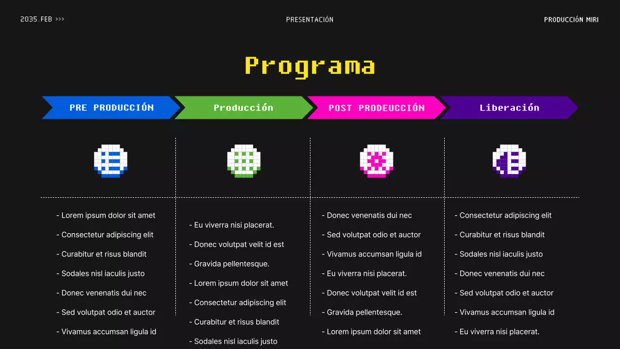 Propuesta de vídeo para un colorido concepto de emisión retro