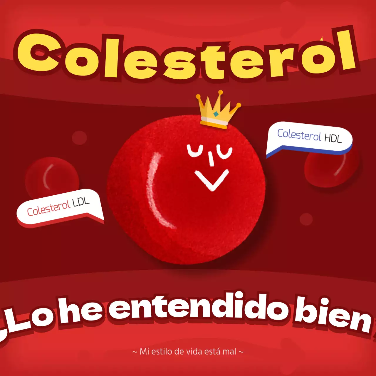 Explique su información sobre el colesterol en bonitos colores naranja y rojo