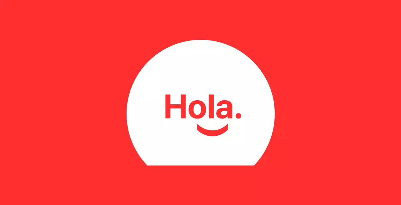 Hola smiley fondo rojo baldt