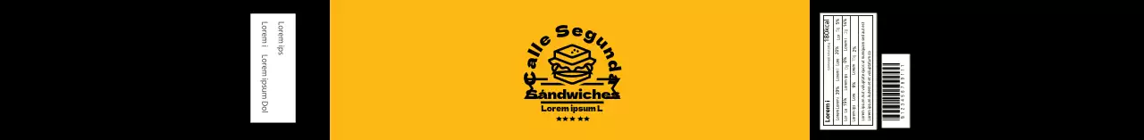 Negro y amarillo ilustración logotipo hamburguesa etiqueta