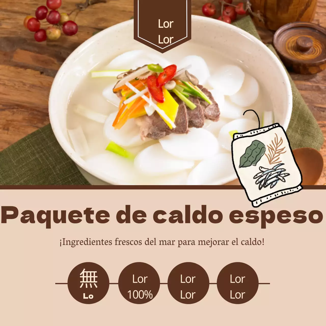 Pegatina cuadrada Broth pack