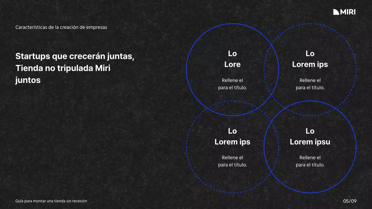 Guía para crear un centro comercial con una combinación de colores blanco, azul y negro y un diseño cuadriculado