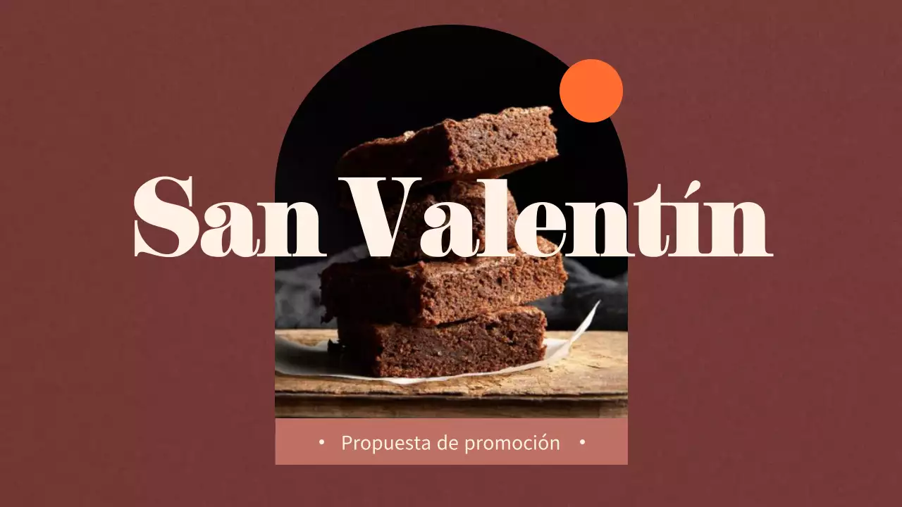 Planificador de San Valentín tranquilo y sencillo con toques naranjas sobre un cálido fondo marrón