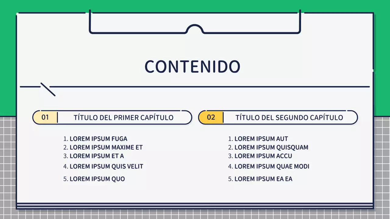 Presentación sobre el diseño de iconos bonitos y básicos en verde y amarillo