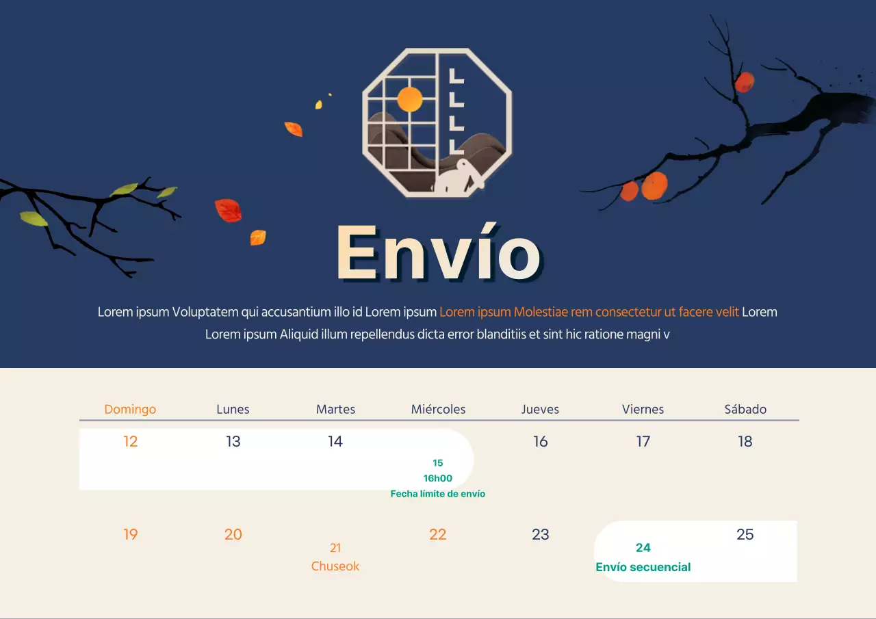 Carta de entrega de Acción de Gracias en color azul marino