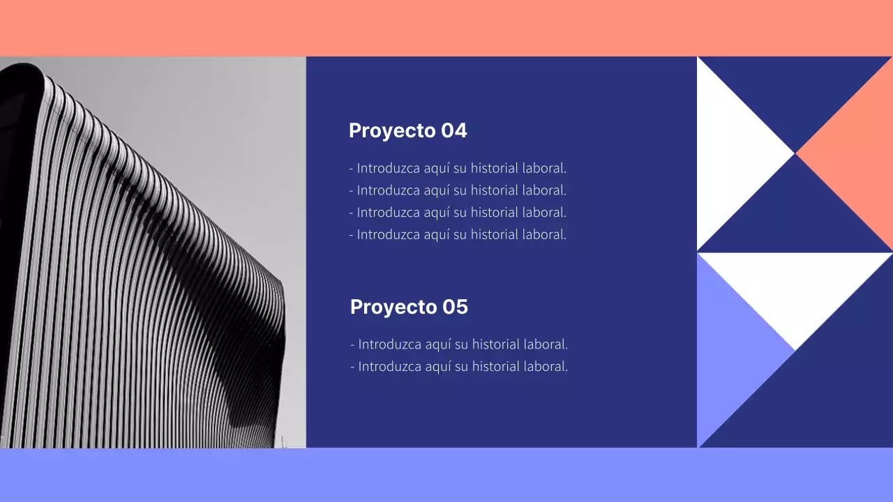 Azul y naranja tonos formas geométricas patrón de diseño de estilo de presentación geométrica mínima