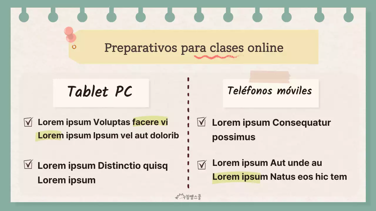 Etiqueta en las clases en línea con el concepto de nota amarilla