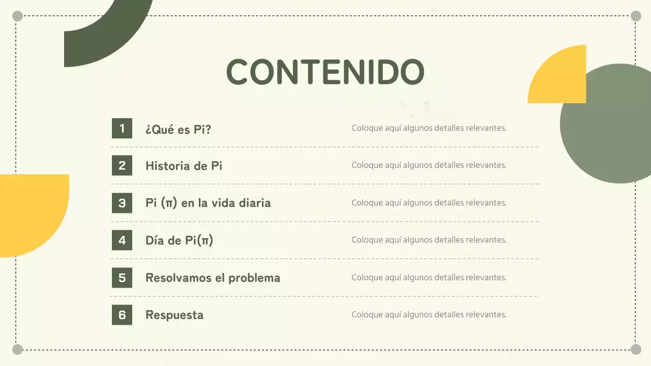 Conceptos de geometría simple verde Circunferencia y día de la tarta