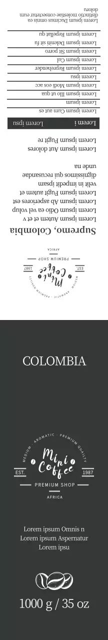 Embalaje de regalo para granos de café negro