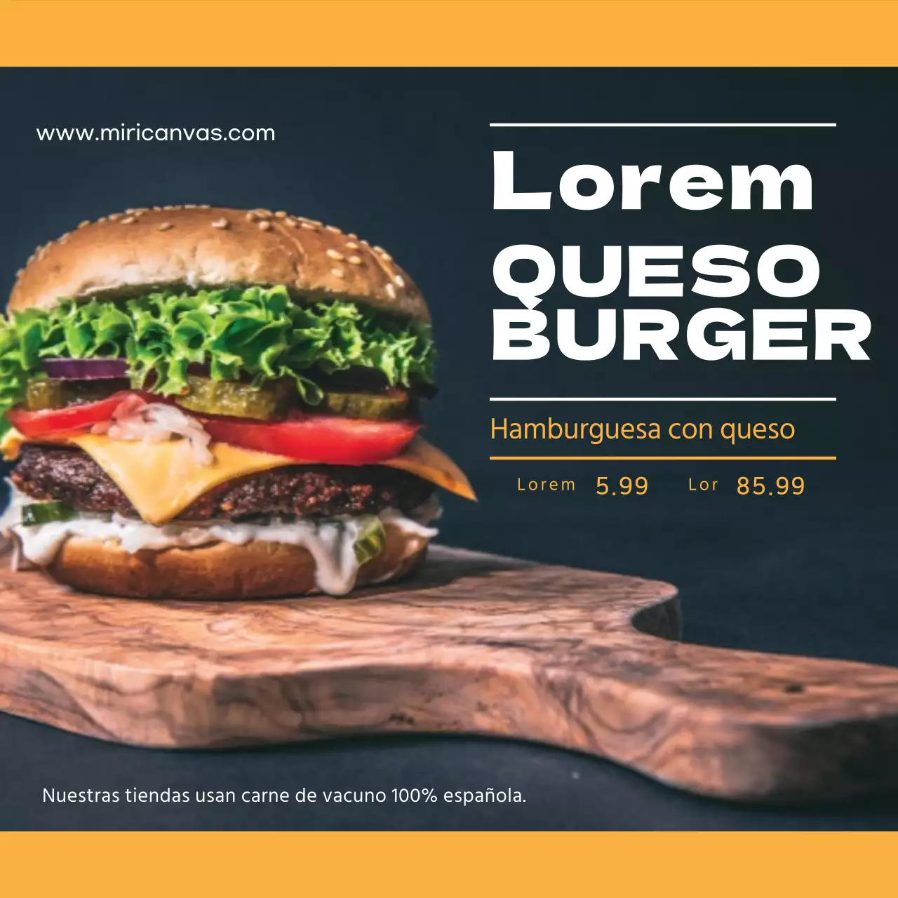 Hamburguesas artesanales de primera Cheeseburgers Promueva su hamburguesa de autor