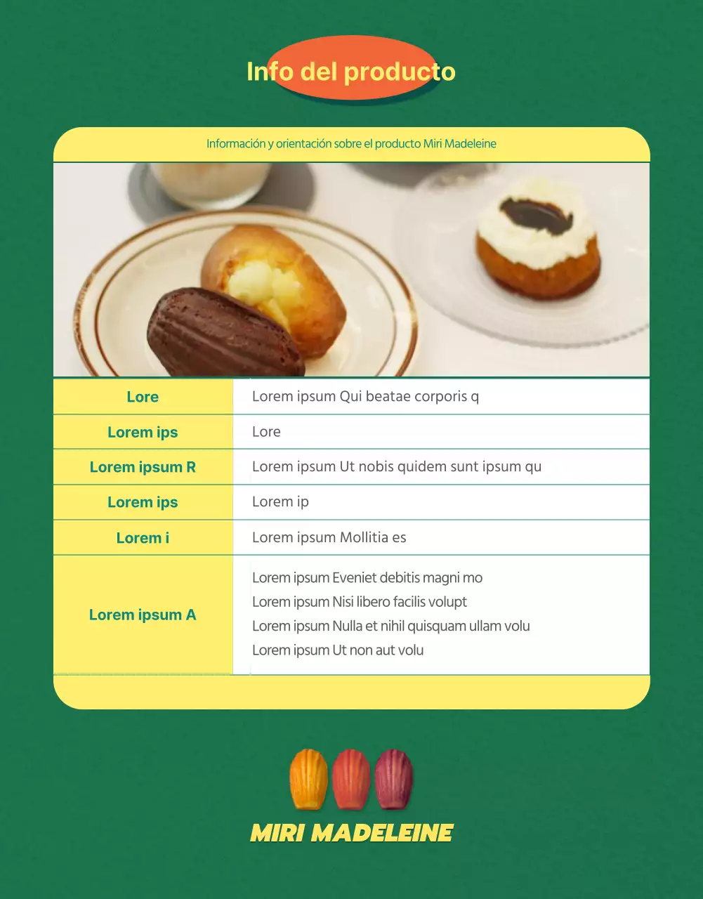 Vender magdalenas prefabricadas con fondo verde