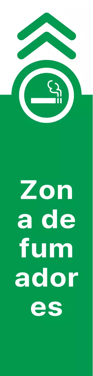 Combinación sencilla y limpia de icono de cigarrillo y texto en verde y rojo Estilo de diseño Direcciones