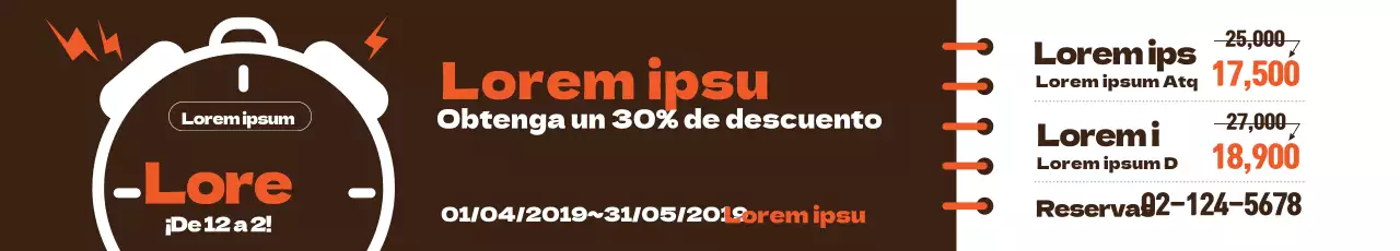 Almuerzo Descuento_Pancartas de bajo precio